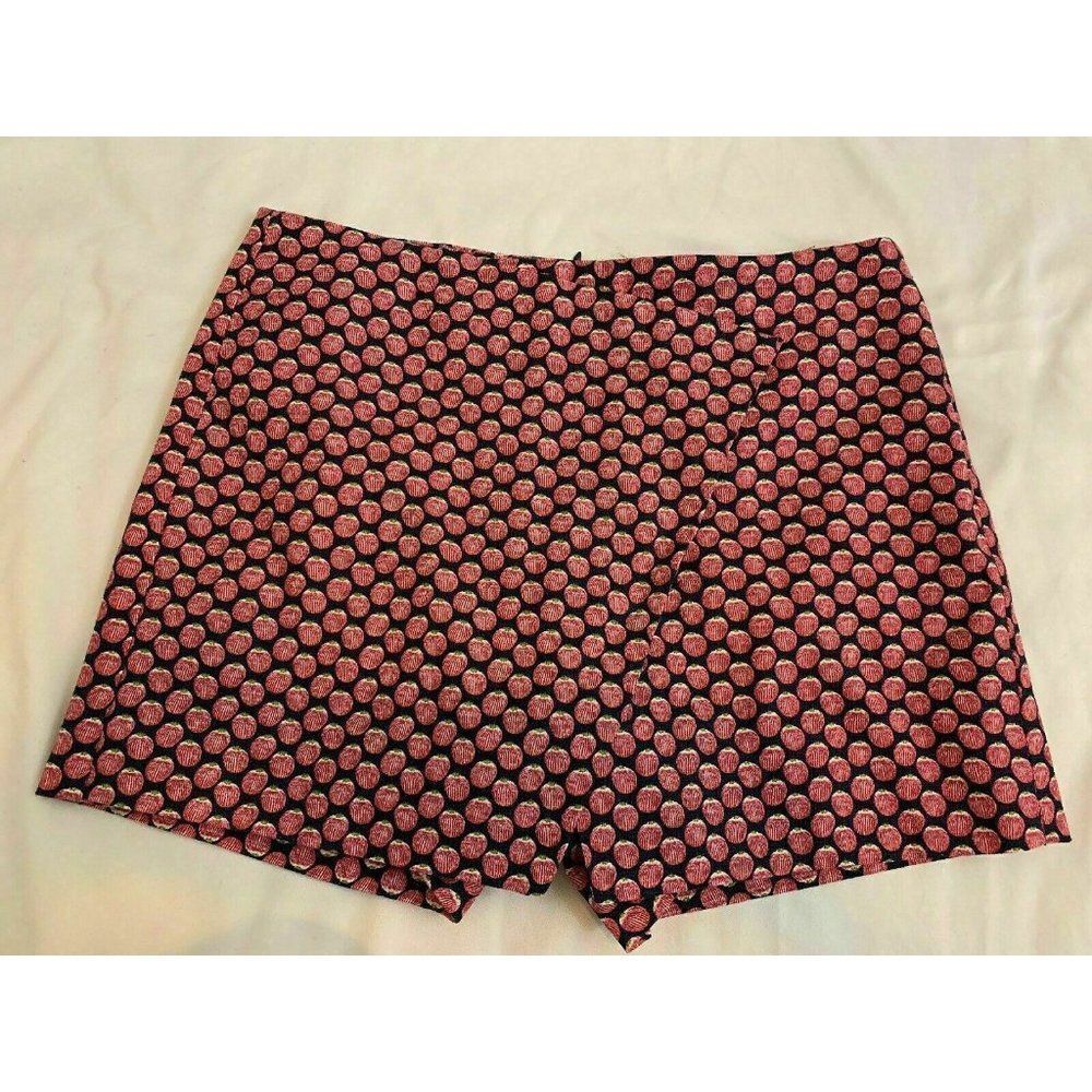 Zara Womens Red Berry Print Short Shorts Small